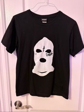 Graphic Tee with White Mask Print